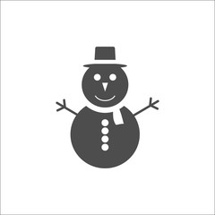 Christmas icon. Snowman icon. Vector illustrations. Flat design.
