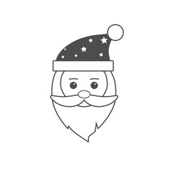 Christmas icon. Santa Claus icon. Vector illustrations. Flat design.