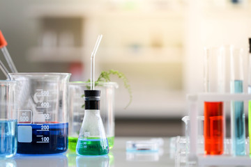 Set of Chemical tube development and pharmacy in laboratory,biochemistry and research technology concept.