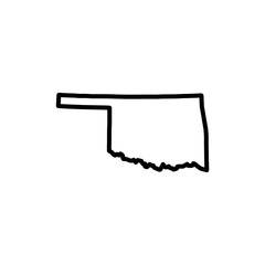 map of Oklahoma. vector - obrazy, fototapety, plakaty
