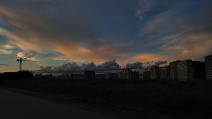 Fototapeta premium sunset over city