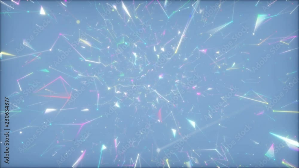 Poster magic elements are stuck in space.fly through abstract 3d rendering of a scientific technology data 