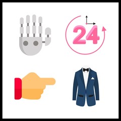 gesture icon. mechanical arm and point vector icons in gesture set. Use this illustration for gesture works.