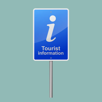 Tourist Information Sign Vector Illustration.