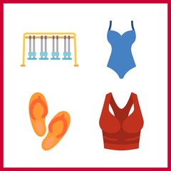 beauty icon. sandal and tank top vector icons in beauty set. Use this illustration for beauty works.