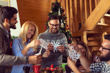 Making paper snowflakes