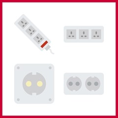 4 cell icon. Vector illustration cell set. socket icons for cell works