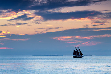 Beautiful Sunset Sailing in Tropical Key West Florida 