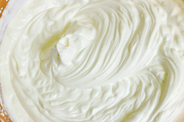 Bowl of softly whipped cream