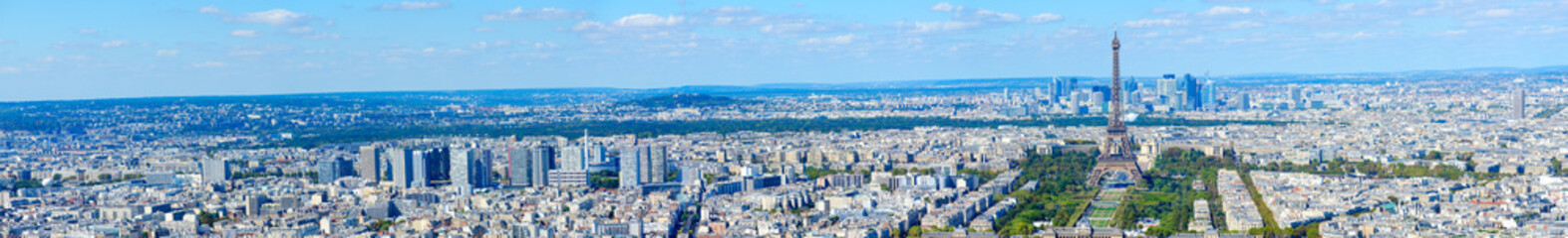 Scenic panoramic view from above on Paris, France