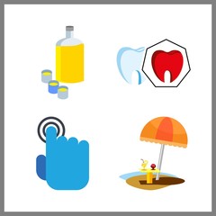 4 beverage icon. Vector illustration beverage set. tap and beer icons for beverage works