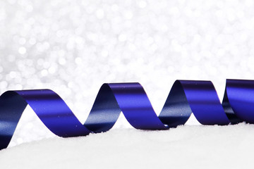 Christmas decorations on snow