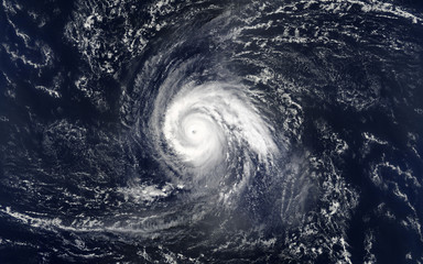 Tropical hurricane over the ocean.Elements of this image are furnished by NASA..