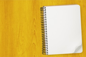 Top view above binder blank book business