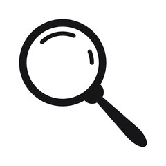 Search icon. Magnifying glass icon, vector magnifier or loupe sign.