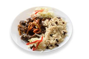 meat with rice