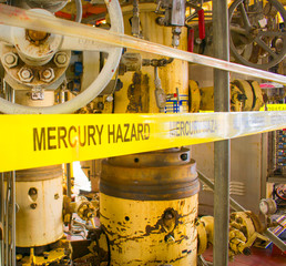 Mercury hazard. Oil and gas offshore platform.