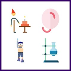 balloon icon. ballon and aqualung vector icons in balloon set. Use this illustration for balloon works.