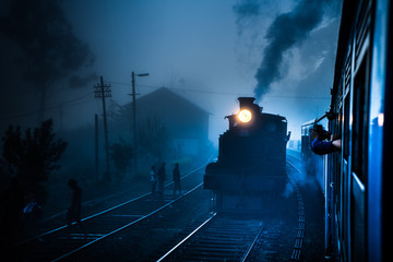train in the early morning