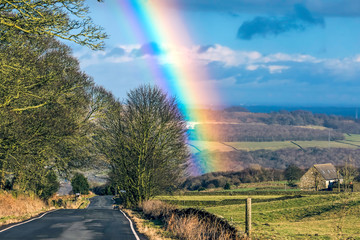 rainbow in bradfield, Yorkshire, uk © thecoach1