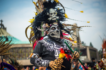 danzante mexicano calavera, azteca