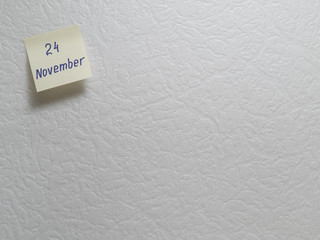 November 24, calendar date sticky note