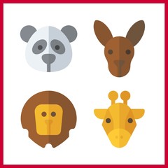 zoo icon. giraffe and panda vector icons in zoo set. Use this illustration for zoo works.
