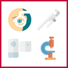 professional icon. microscope and reparation vector icons in professional set. Use this illustration for professional works.