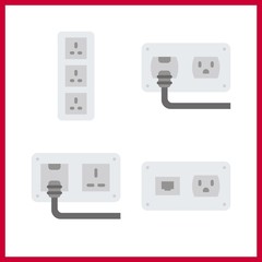 4 cell icon. Vector illustration cell set. socket icons for cell works