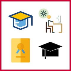 diploma icon. master and certificate vector icons in diploma set. Use this illustration for diploma works.