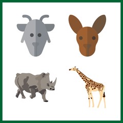 Obraz na płótnie Canvas zoo icon. giraffe and rhino vector icons in zoo set. Use this illustration for zoo works.