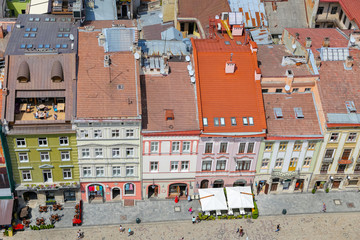 Buildings in Market Square, Lviv, Ukraine