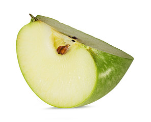 Fresh green apple isolated on white background with clipping path