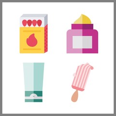 4 ball icon. Vector illustration ball set. cream and ice cream icons for ball works