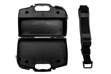 Black case for guns isolated on white