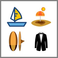 wave icon. smoking and sailboat vector icons in wave set. Use this illustration for wave works.