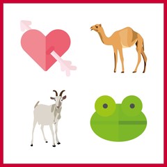 funny icon. camel and cupid vector icons in funny set. Use this illustration for funny works.