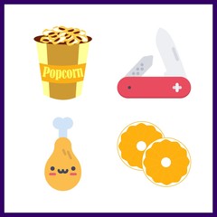 cut icon. orange and swiss army knife vector icons in cut set. Use this illustration for cut works.