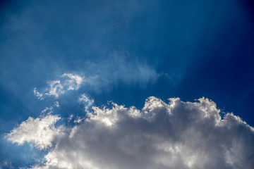White clouds against blue sky. Beautiful sky.