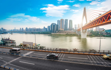 Fototapeta premium Skyline of urban architectural landscape in Chongqing..