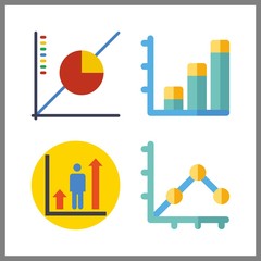4 increase icon. Vector illustration increase set. profits and bar chart icons for increase works