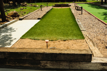 Horseshoes Court with grass outdoors