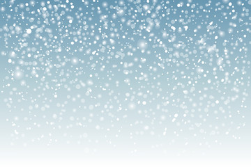  Winter background with falling snow and space for text,