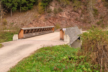 Hiking impression in the Black Forest along the Roetenbach in Autumn, Germany. Magical Autumn Forrest. Colorful Fall Leaves. Romantic Background.