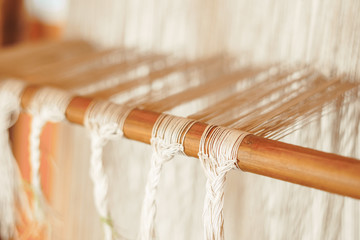 the fabric on the loom