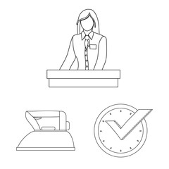 Vector illustration of laundry and clean sign. Set of laundry and clothes stock vector illustration.