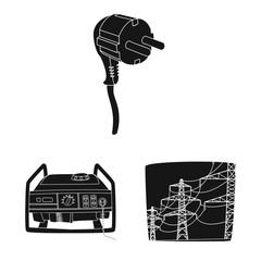 Isolated object of electricity and electric icon. Set of electricity and energy stock vector illustration.