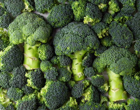 Top view of broccoli on the background