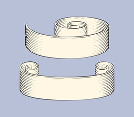 Ribbons Sketches Outline Set Vector Illustration