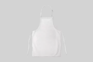 Fotobehang White apron Mock-up isolated on soft gray background.clean apron. © sabir